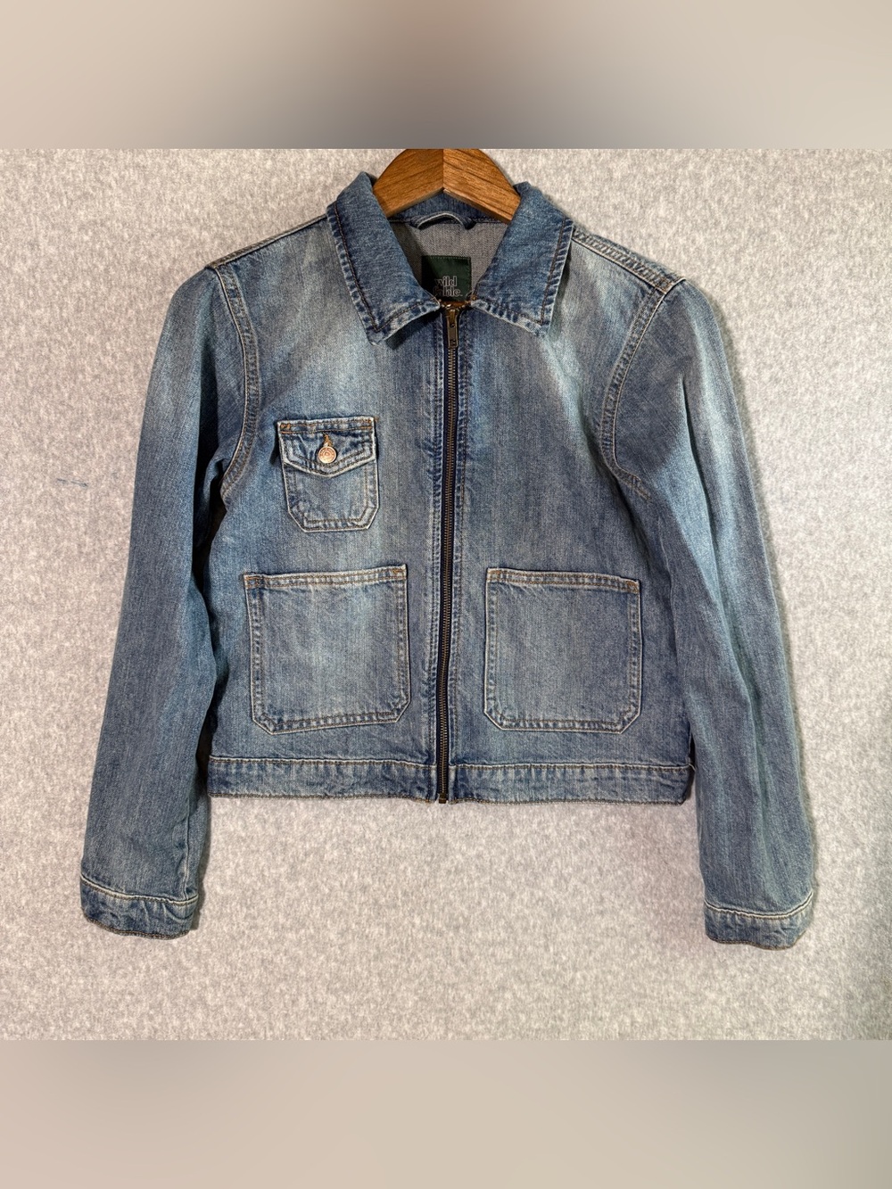 wild fable Blue Denim Zip-Front Jean Jacket